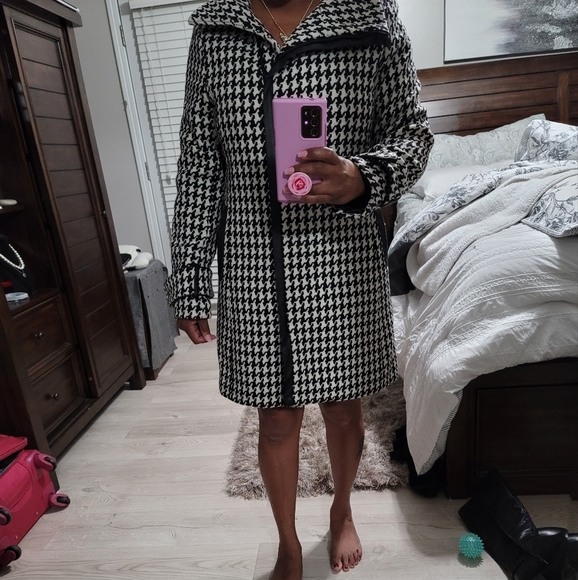 Calvin Klein Houndstooth wool blend coat - Picture 8 of 10